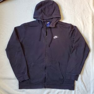 Nike Men's L navy blue heavy blend hoodie full Zip long sleeve